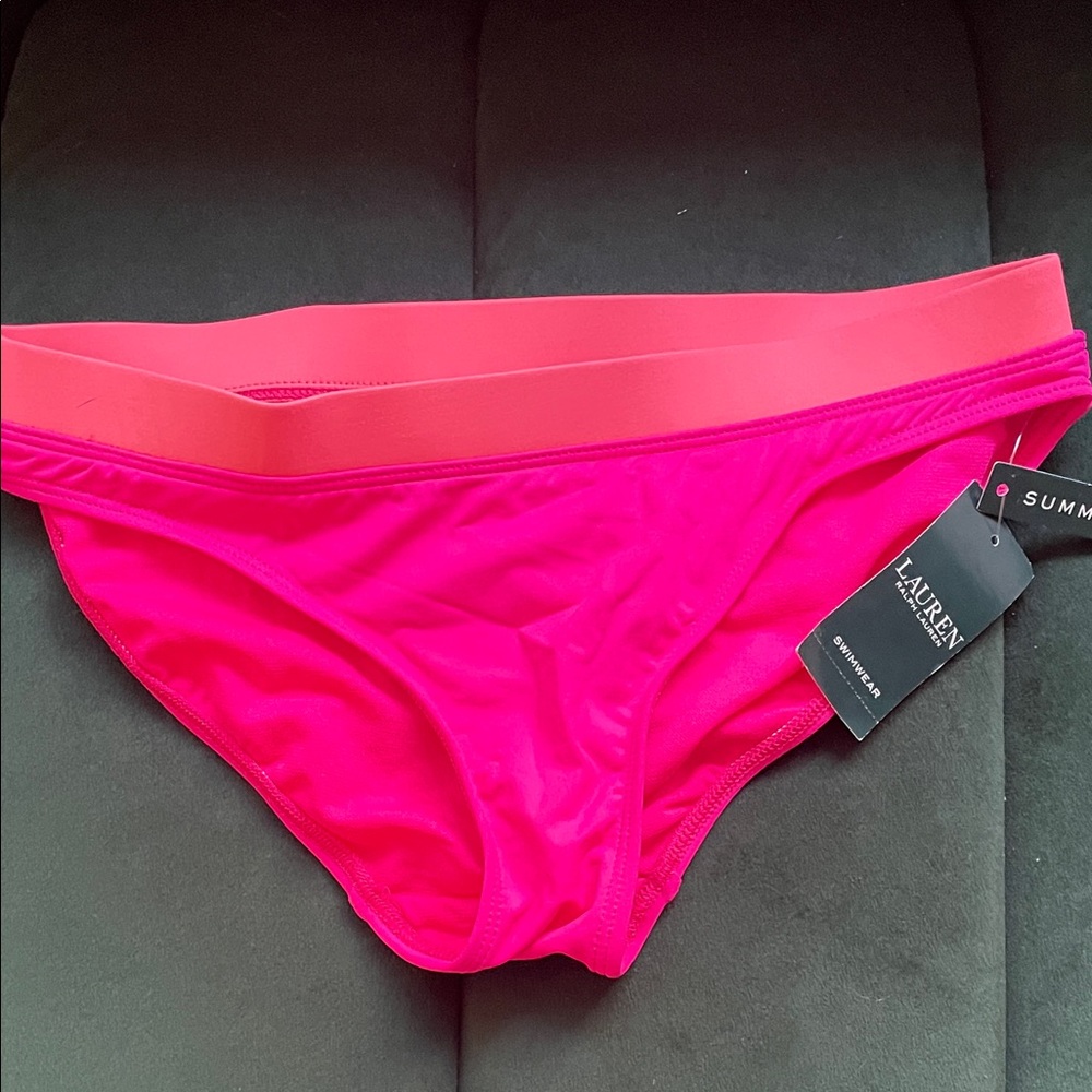 Lauren Ralph Lauren Vibrant Pink Bikini Bottom. Full coverage. Pink/orange NWT 4